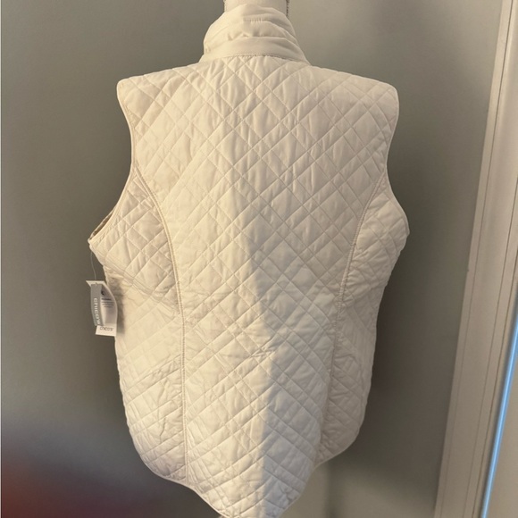 Chicos Reversible Womens Vest 4 Cream/muted plaid (20-22W). NWT - Picture 3 of 12